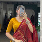 Lorenvalley Fashion Yellow Tasar Silk Bandhej Print With Gotta Patti Lace Touch Up Lehenga Choli with Dupatta - Swadesiicart