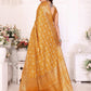 Anaita Yellow Soft Satin Silk Bandhej Print Saree With Kanchi Zari Weaving Border
