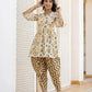 Yufta Yellow Gotta Patti Kurti with Dhoti Pants Set - Swadesiicart
