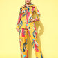 Yufta Yellow and Pink Printed Satin Co-Ords - Swadesiicart