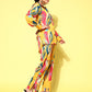 Yufta Yellow and Pink Printed Satin Co-Ords - Swadesiicart
