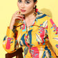 Yufta Yellow and Pink Printed Satin Co-Ords - Swadesiicart