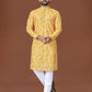 Anaita Yellow Lucknowi Silk Straight Kurta