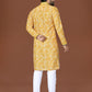 Anaita Yellow Lucknowi Silk Straight Kurta