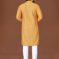 Anaita Yellow Lucknowi Silk Straight Kurta