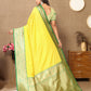 Lorenvalley Fashion Yellow Soft Silk weaving Design Rich Zari Weaving Saree - Swadesiicart