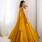 Lorenvalley Yellow Faux Georgette Stitched Lehenga Embroidery Blouse with Dupatta | Swadesiicart