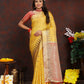 Lorenvalley Fashion Yellow Soft Katan Silk Woven Design Zari Weaving Pallu Saree - Swadesiicart