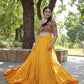 Lorenvalley Yellow Premium Rayon Lehenga with Georgette Embroidered Traditional Thread work Choli | Swadesiicart