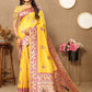 Lorenvalley Fashion Yellow Soft Paithani Silk Woven Design Rich Meenakari Zari Weaving Pallu Saree - Swadesiicart