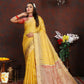 Lorenvalley Fashion Yellow Soft Katan Silk Woven Design Zari Weaving Pallu Saree - Swadesiicart