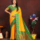Lorenvalley Fashion Yellow Soft Paithani Silk Woven Design Rich Zari Meenakari Weaving Saree - Swadesiicart