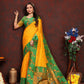 Lorenvalley Fashion Yellow Soft Paithani Silk Woven Design Rich Zari Meenakari Weaving Saree - Swadesiicart