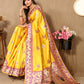 Lorenvalley Fashion Yellow Soft Paithani Silk Woven Design Rich Meenakari Zari Weaving Pallu Saree - Swadesiicart