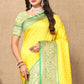 Lorenvalley Fashion Yellow Soft Silk weaving Design Rich Zari Weaving Saree - Swadesiicart