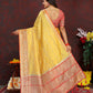 Lorenvalley Fashion Yellow Soft Katan Silk Woven Design Zari Weaving Pallu Saree - Swadesiicart