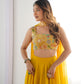 Lorenvalley Yellow Faux Georgette Stitched Lehenga Embroidery Blouse with Dupatta | Swadesiicart