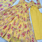 Lorenvalley Women Pure Soft Faux Georgette Floral Print Fully Flair Anarkali Kurta Pant With Dupatta Set - Yellow | Swadesiicart