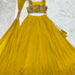 Lorenvalley Yellow Faux Georgette Stitched Lehenga Embroidery Blouse with Dupatta | Swadesiicart