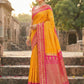 Anaita Yellow Silk Woven Saree With Blouse