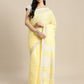 Anaita L Yellow Linen Saree With Blouse