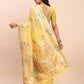Anaita Yellow Linen Woven Work Saree With Blouse
