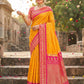 Anaita Yellow Silk Woven Saree With Blouse