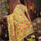 Anaita Yellow Linen Printed Saree With Blouse