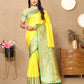 Lorenvalley Fashion Yellow Soft Silk weaving Design Rich Zari Weaving Saree - Swadesiicart