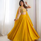 Lorenvalley Yellow Faux Georgette Stitched Lehenga Embroidery Blouse with Dupatta | Swadesiicart