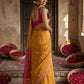 Anaita Yellow Cotton Printed Saree With Blouse
