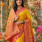Anaita Yellow Pochampally Printed Saree With Blouse