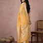 Anaita Yellow Cotton Saree With Blouse
