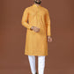 Anaita Yellow Lucknowi Silk Straight Kurta