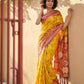 Anaita Yellow Pochampally Printed Saree With Blouse