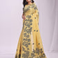 Anaita Yellow Linen Printed Saree With Blouse