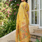 Anaita Yellow Linen Woven Work Saree With Blouse