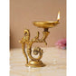 eCraftIndia Beige Peacock Design Diyas | Swadesiicart