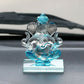 eCraftIndia SkyBlue and Transparent Double Sided Crystal Car Ganesha Showpiece - Swadesiicart
