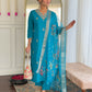The52 Blue Women's Gorgeous Viscose Fabric Embroidered Work Straight Kurta, Pant and Dupatta Set - Swadesiicart