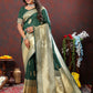 Lorenvalley Fashion Green Soft Silk Woven Design Gold Zari Weaving Saree - Swadesiicart