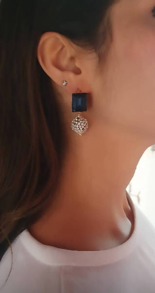 Bling Accessories Swarovski Montana Earrings | Swadesiicart