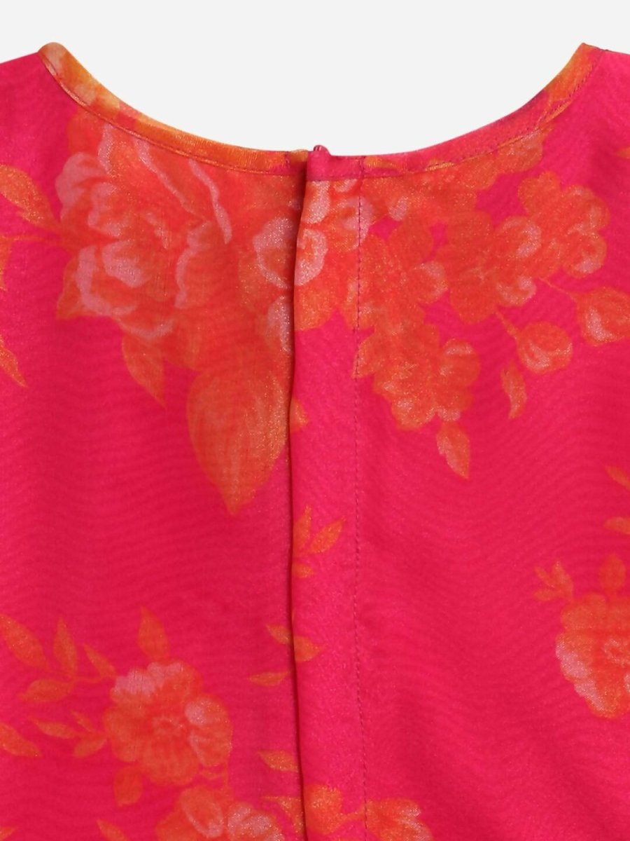 Ahalyaa Pink Organza Digital Print Kids Lehenga Choli For Girls | Swadesiicart