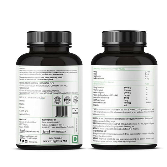 Zingavita Burn Max Tablets with Garcinia | Swadesiicart
