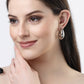 NVR Women Silver-Plated Circular-Shaped Half Hoop Earrings | Swadesiicart