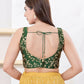 Joban Fashion Dark-Green Mulberry Silk Sleeveless Back Open Blouse - Swadesiicart
