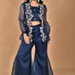 Morchari Women Hand Embroidery Crop Top-Blue - Swadesiicart