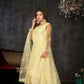 Jyoti Fashion Women's Cream Net Embroidered Anarkali Kurta Pant Set With Dupatta | Swadesiicart