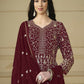 Maroon Embroidered Trendy Style Anarkali Suit - Emponline | Swadesiicart
