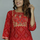 Alvano Printed Stylish A-line Kurti with Sharara set for Women and Girls Rayon (Orange)